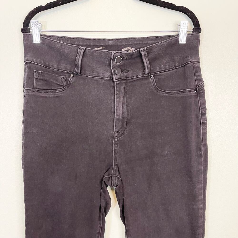 Seven7 Jeans Women 14 Black Denim Ankle Slim Fit Skinny Mid Rise Casual Stretch - Picture 3 of 9